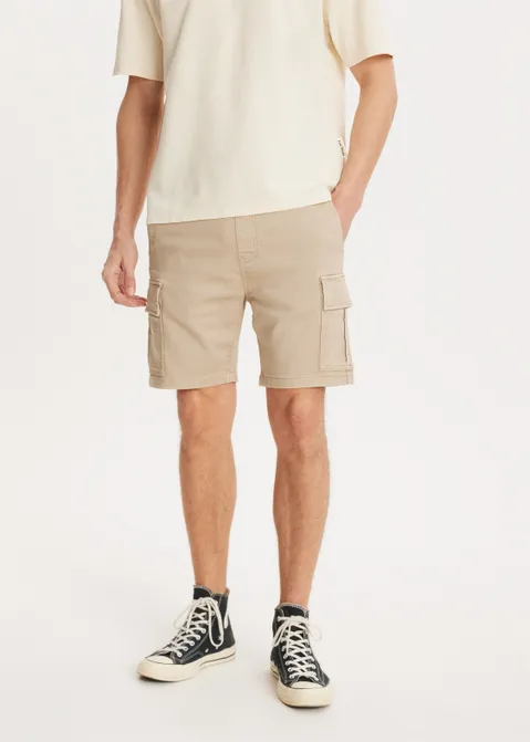 Cargo shorts met strik zand (ZAND)