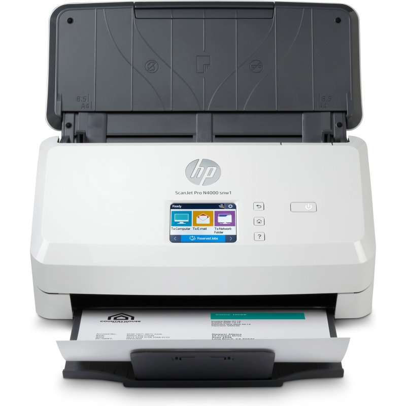 HP Scanjet Pro N4000 snw1 Sheet-feed Scanner Alimentation feuille à feuille de scanner 600 x 600 DPI A4 Noir, Blanc