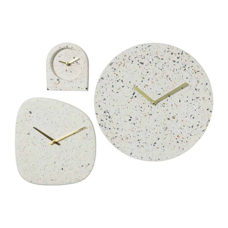 Wandklok Terrazzo - organisch - 22.5x20.5x4 cm