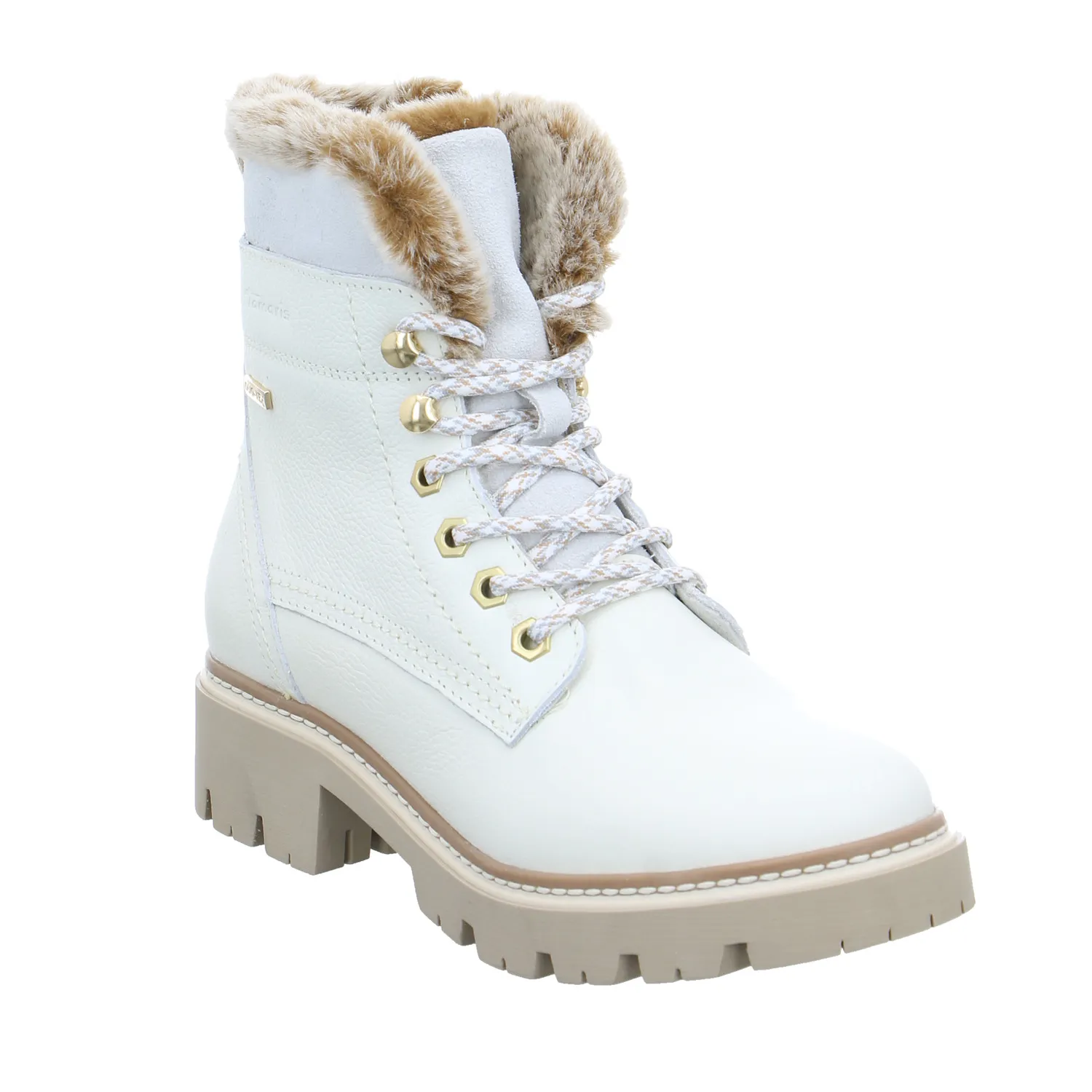 TAMARIS Boot Offwhite Leder  mit Tex - Membrane