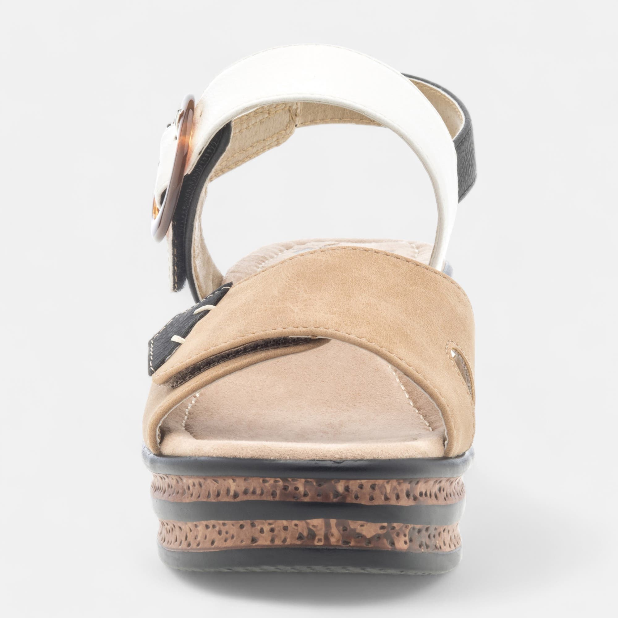 Sandales à talon compensé Femme beige