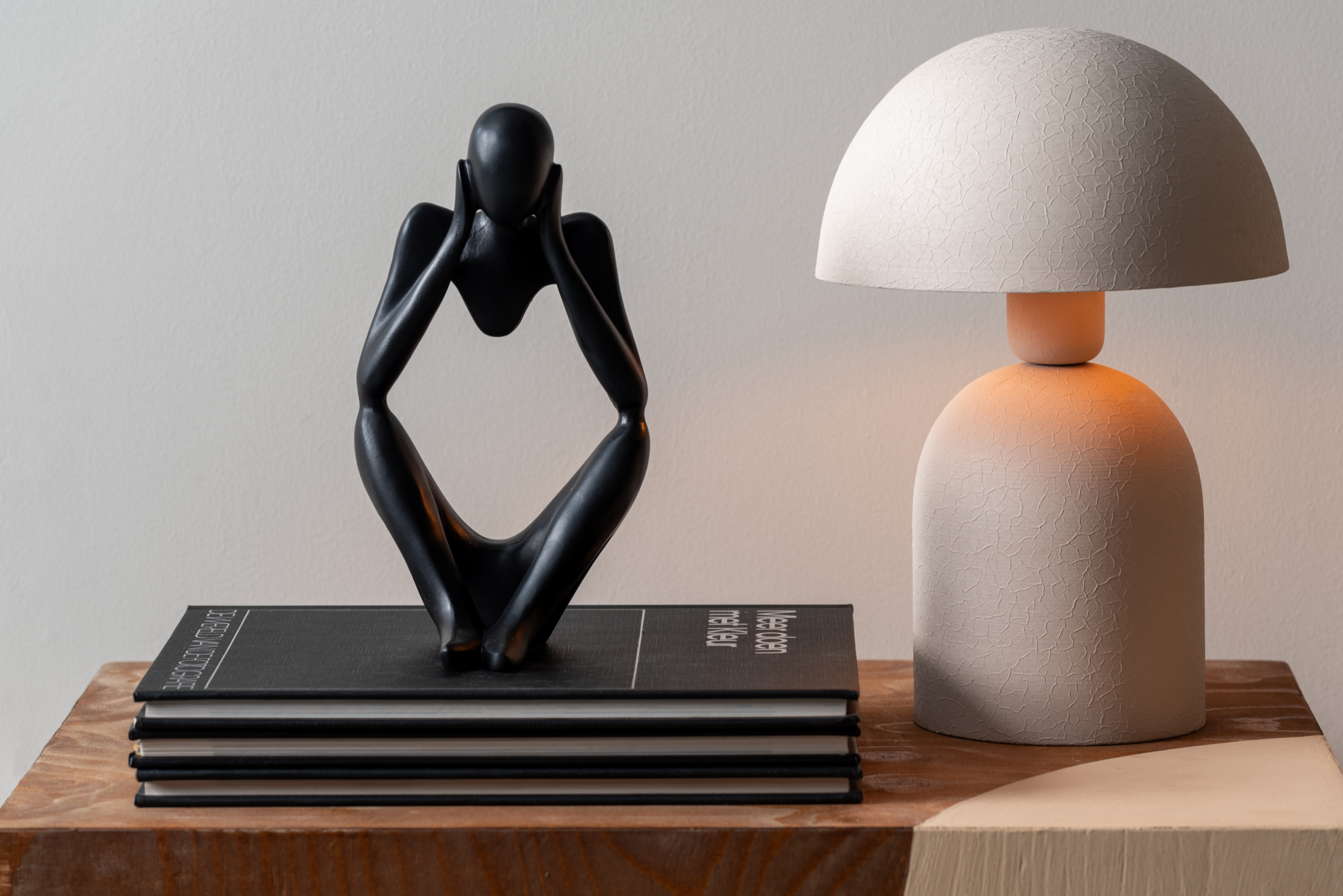 Table lamp Boaz iron textured warm grey