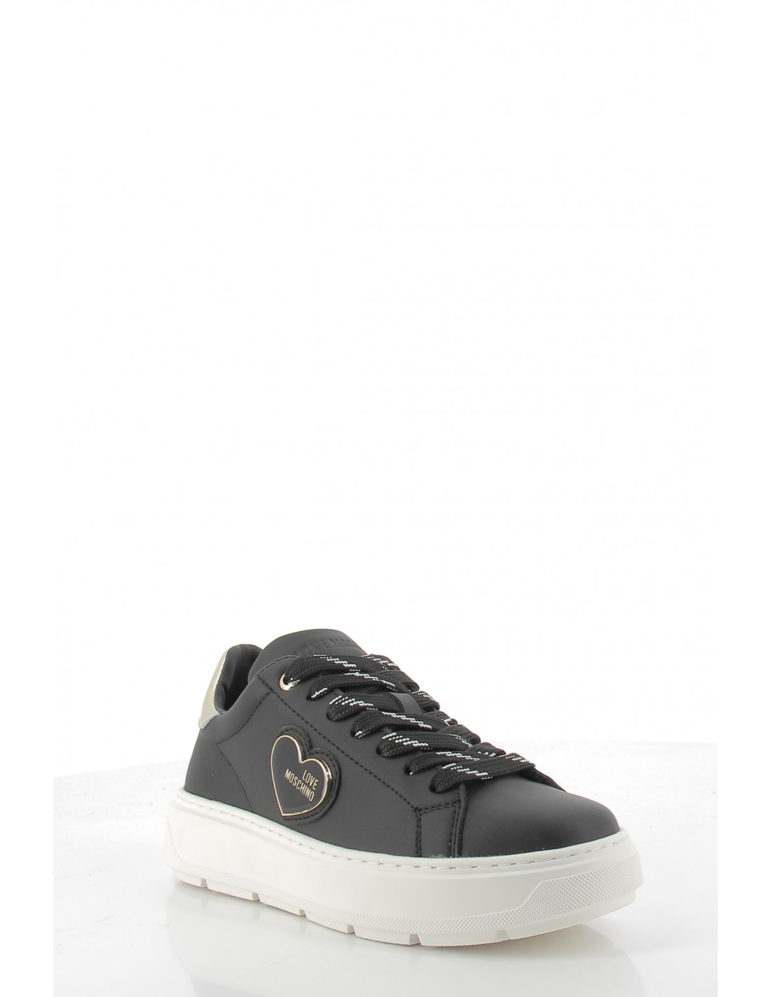 moschino love baskets compensées femme sneakers bold cuir noir