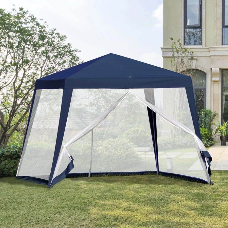 Outsunny Pavillon mit Moskitonetz blau