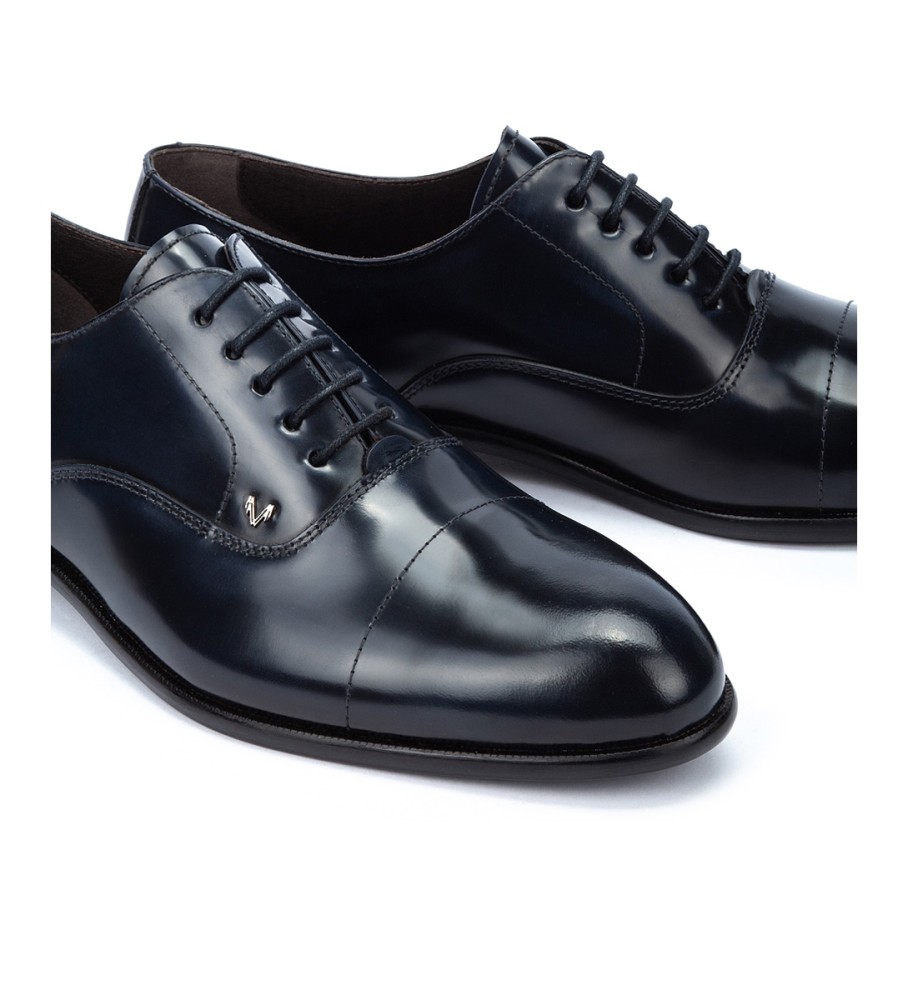 Sapatos Martinelli Richmond em couro azul marinho