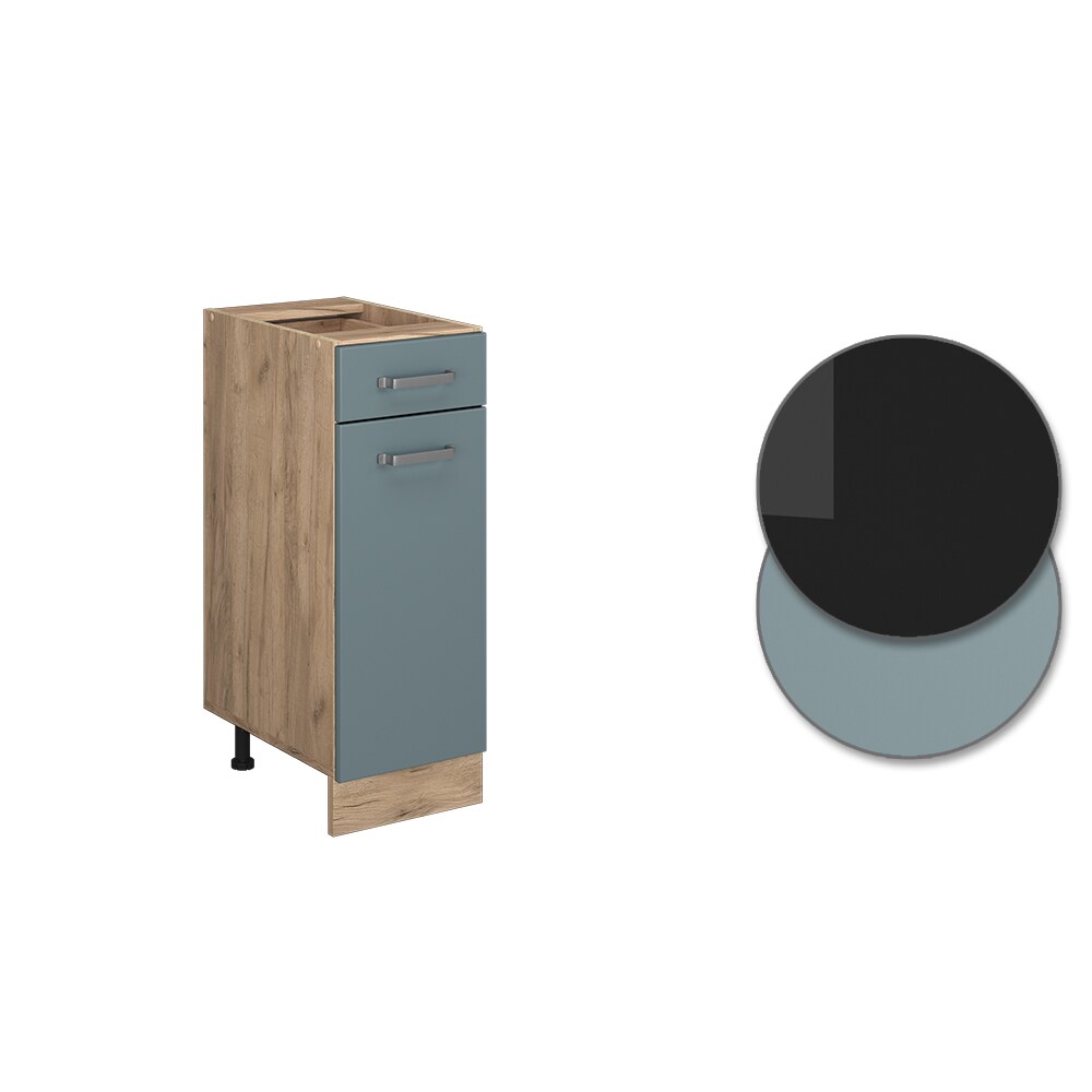 Vicco Schubunterschrank Küchenschrank R-Line Solid Eiche Blau Grau 30 cm modern