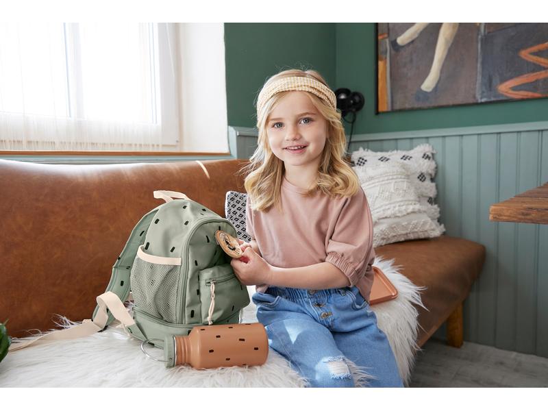 Lässig Rucksack Mini Backpack Happy Prints Light Olive Wasserabweisender Kinderrucksack mit gepolsterten Schultergurten