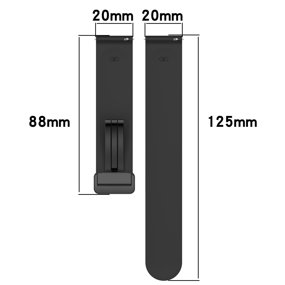 Samsung Galaxy Watch 4 Classic (42mm) Magnet Silikon Armband Split Design (Gelenkumfang: 180 - 220mm) - Schwarz