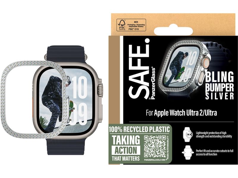 SAFE. Displayschutz Bling Bumper Silver 46 mm Displayschutz für das Apple Watch Series 10
