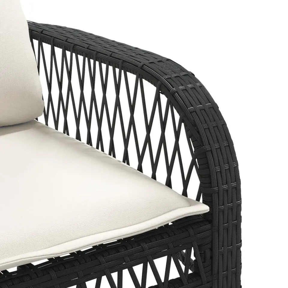 vidaXL - Loungeset - Zwart - Poly rattan