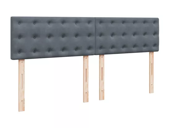 Sommier à lattes de lit et matelas Gris foncé 180x200cm Velours