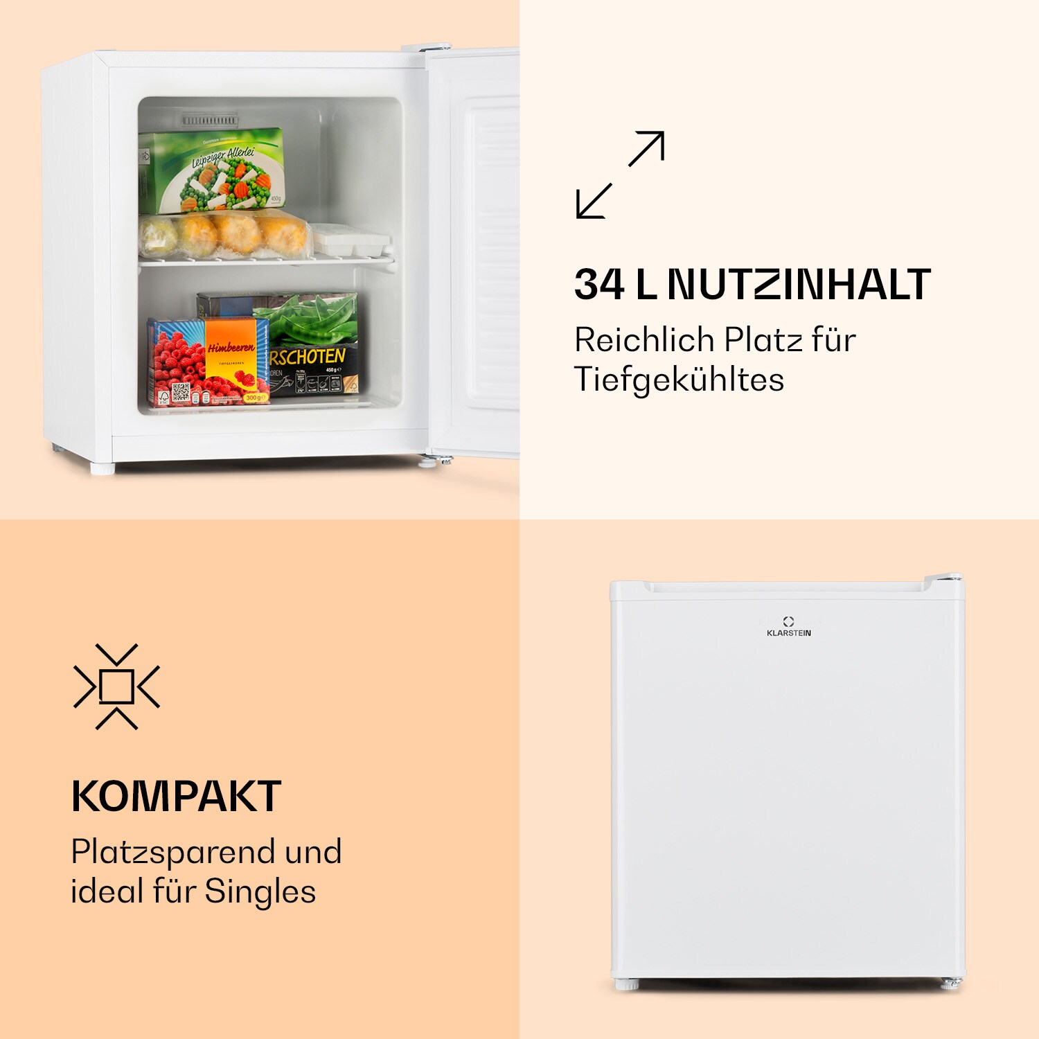 Garfield Eco Gefrierfach 4-Sterne 34 Liter kompakt Weiß