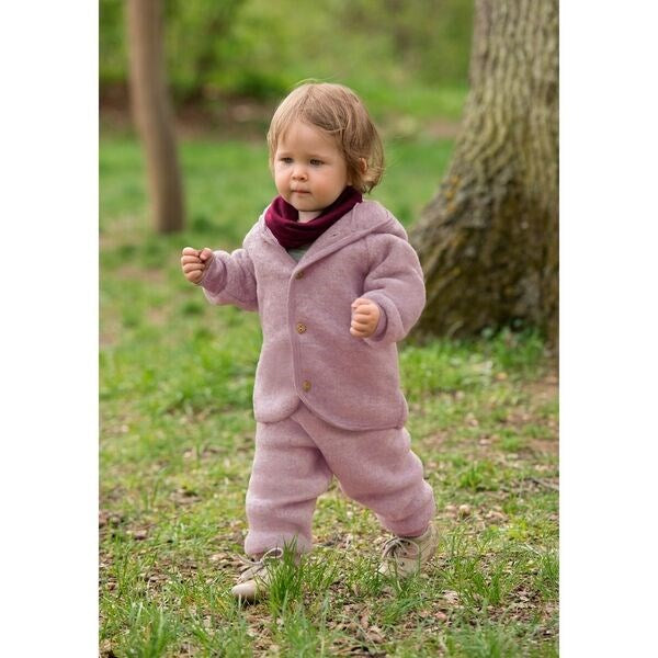 Hooded Cardigan m. Træknapper Rosewood Mélange