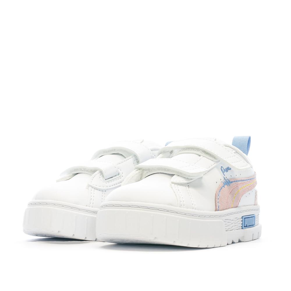Puma Baskets Blanc/Rose/Bleu Fille Puma Mayze Sweater