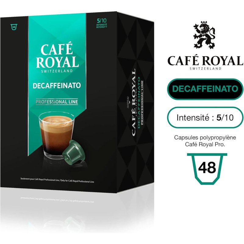 Capsule de café Café Royal Professionel Décafeiné - Boîte de 48 - Compatible Café Royal Professionnel