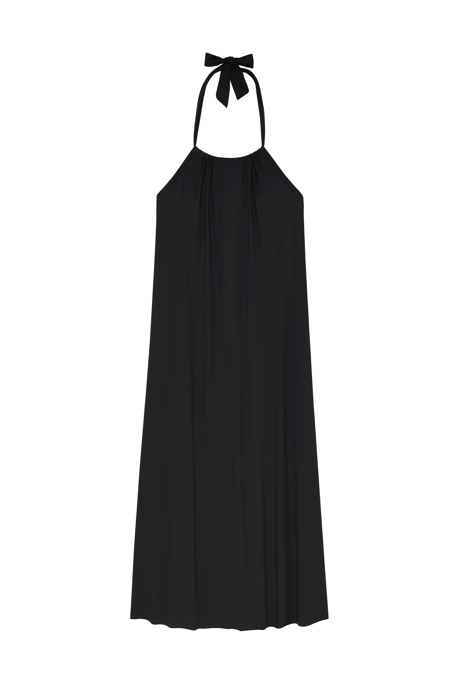 licie Robe longue dos nu en voile extensible noire Noir