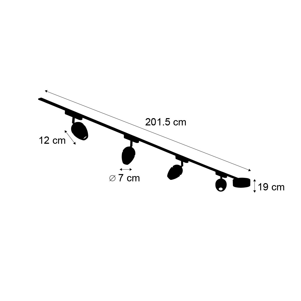 Modern railsysteem met 4 spots zwart 1-fase - Magnetic Eggy