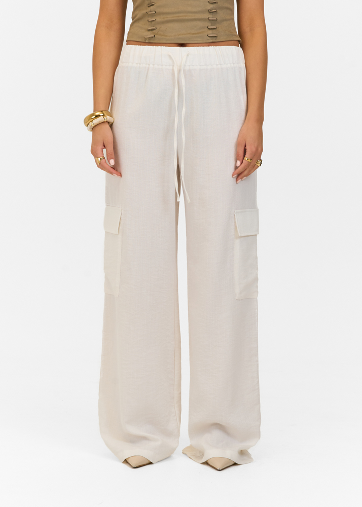 Luna cargo broek wit