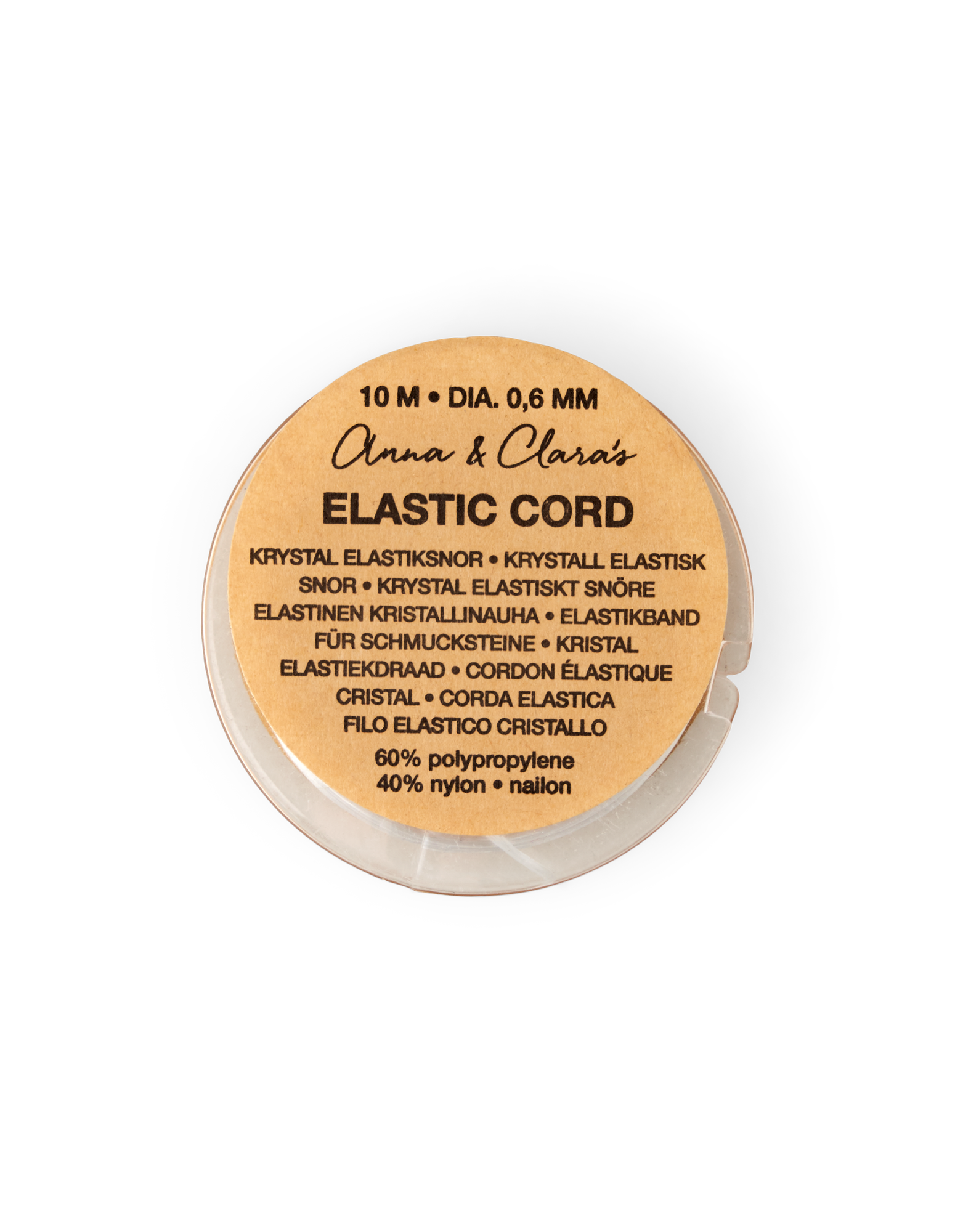Elastiksnor | Elastan. 0,6 x 0,2 mm. 10 m. | Clear