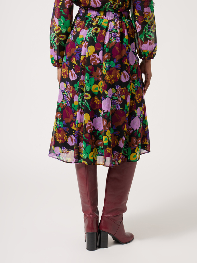 Jupe midi fleurie