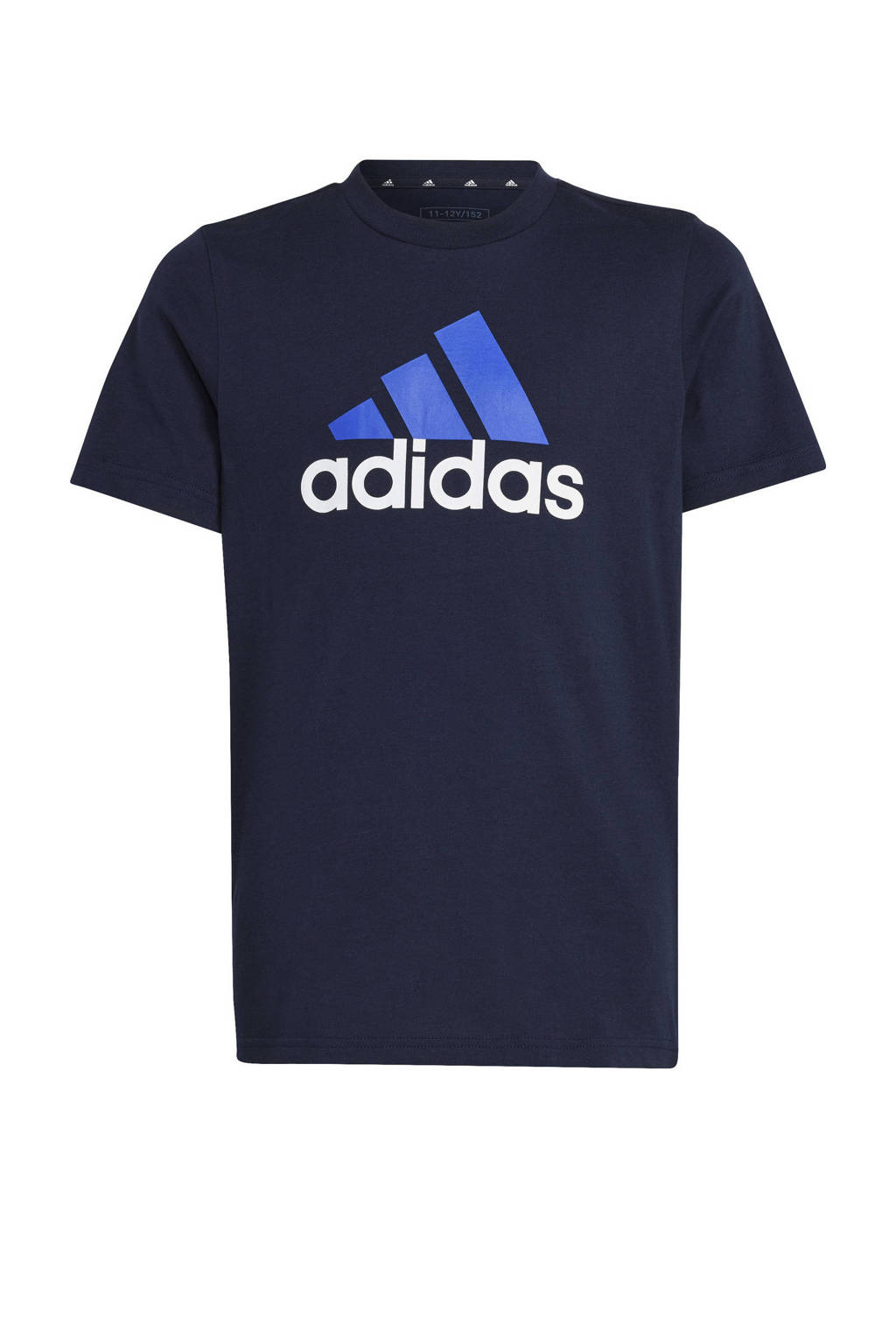 adidas T-shirt met logo donkerblauw/kobaltblauw/wit
