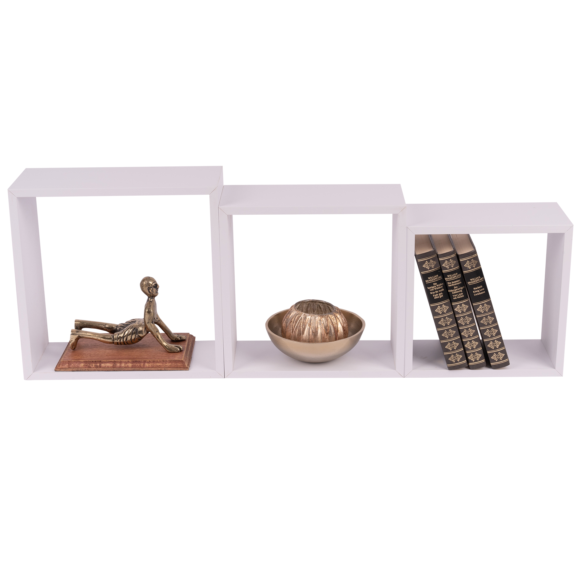 3er-Set Wandregal - weiß - MDF