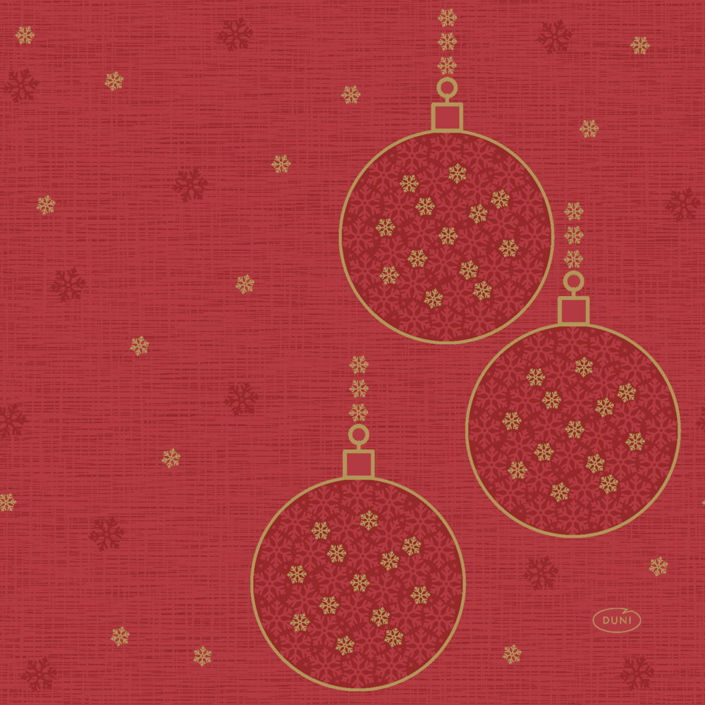 Duni servet Glorious Xmas rood 33 x 33 cm 20 stuks