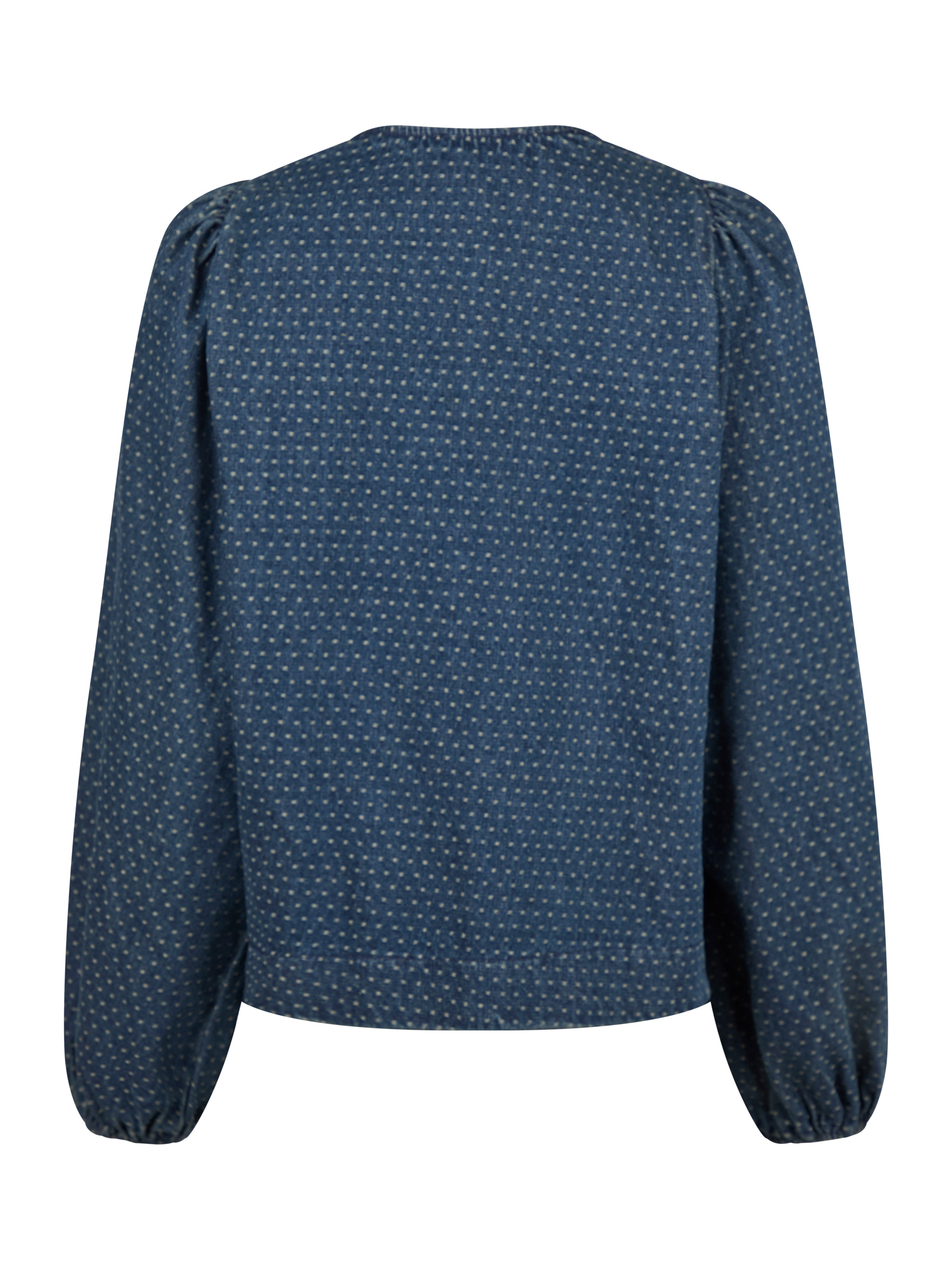 Neo Noir  Silvi Overdyed Dot bluse - Ash Blue