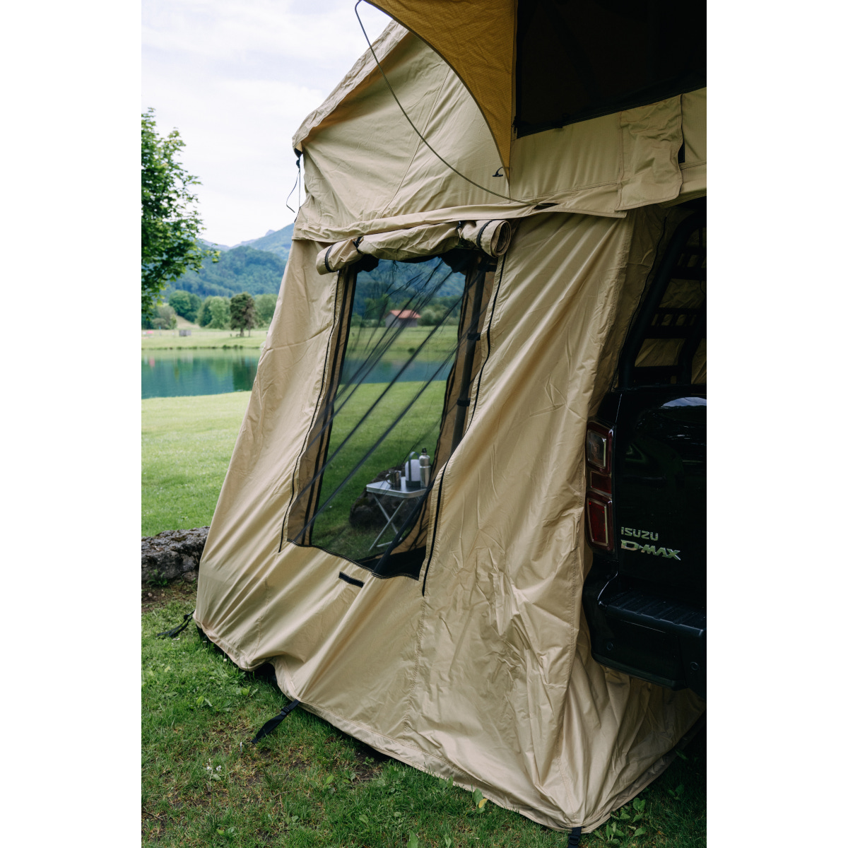 OutdoorU Family 3Pers daktent incl voortent & ladder - Green