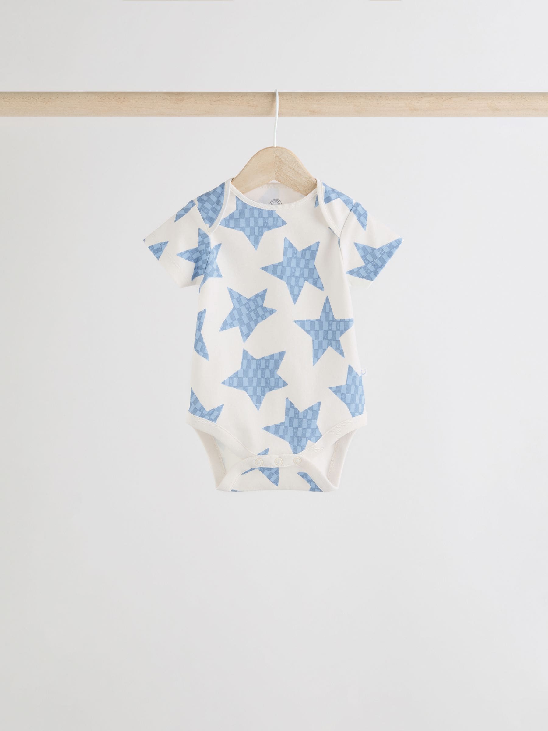 Blauw - Set van 5 babyrompertjes met korte mouwen
