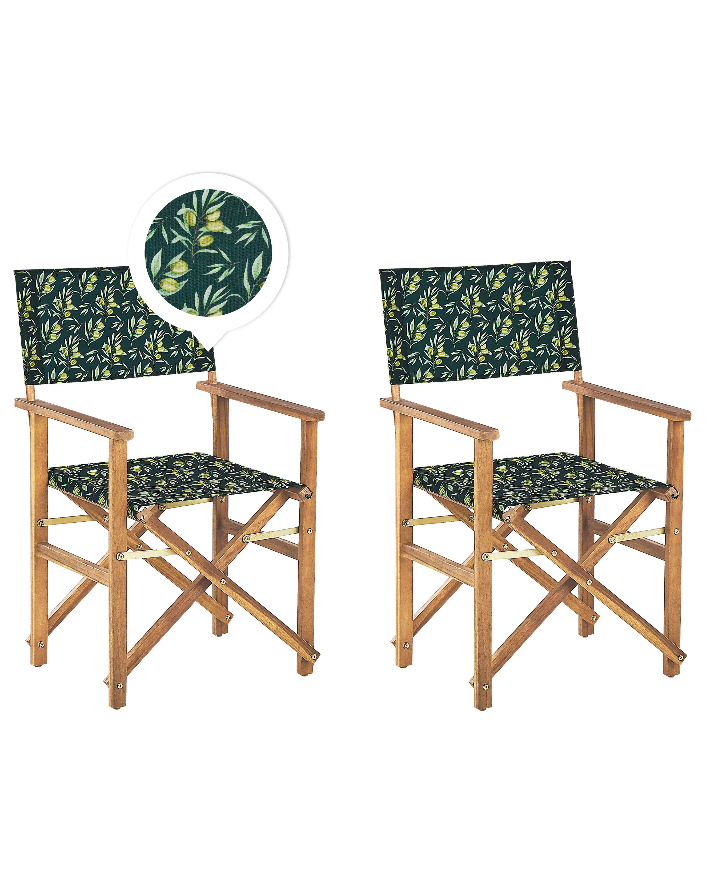 Set van 2 tuinstoelen CINE Acaciahout Donkergroen