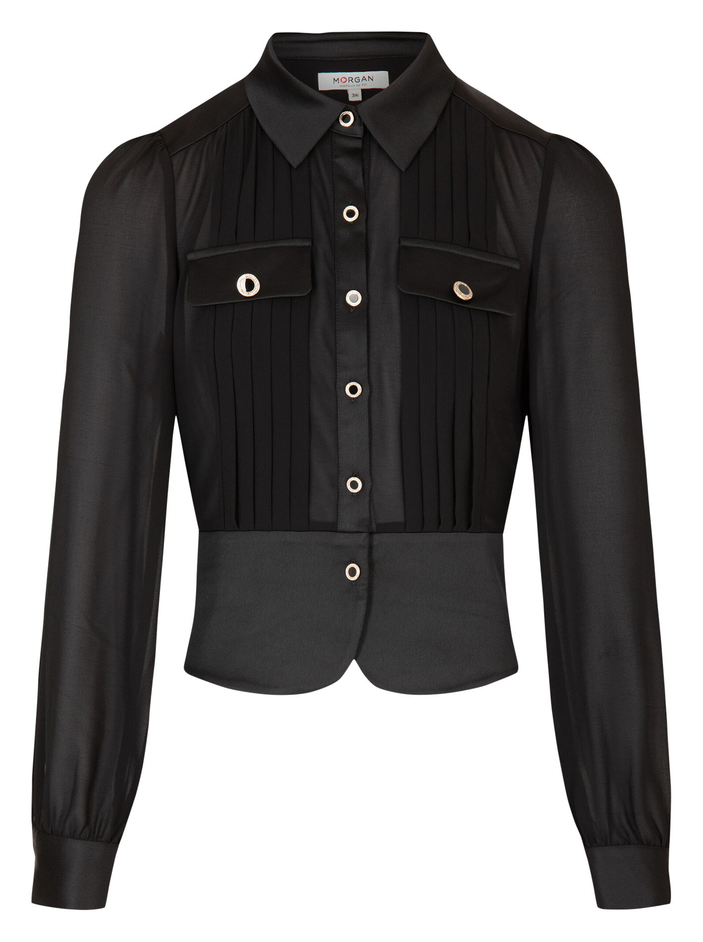 CLOCLO - Blouse col chemise | Noir