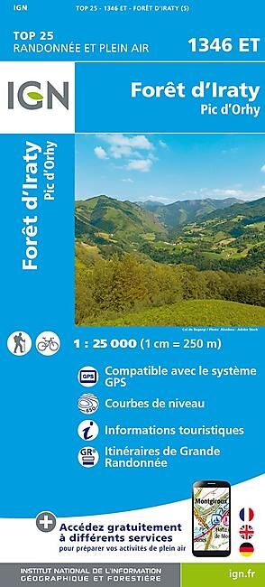 IGN - TOP 25 1346 ET FORET D IRATY 1 25 000