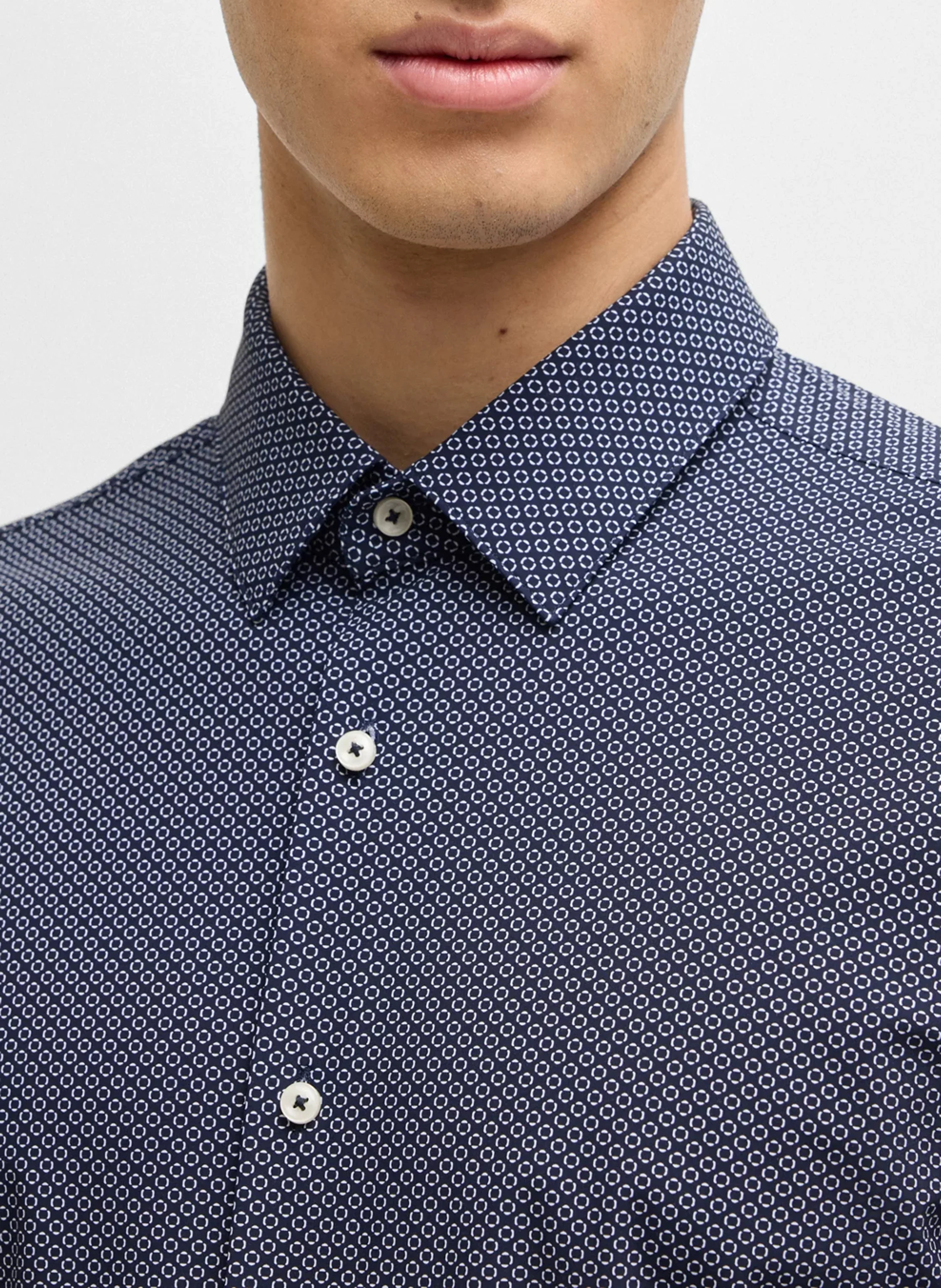 Chemise slim fit col classique| Bleu