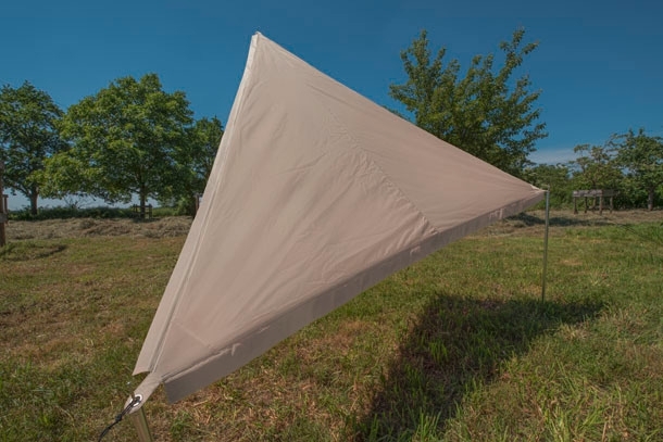 Bent Sonnensegel TC-Zip-Protect Canvas Single aus Baumwoll-Mischgewebe mit Reißverschluss-Abdeckklappen ocker