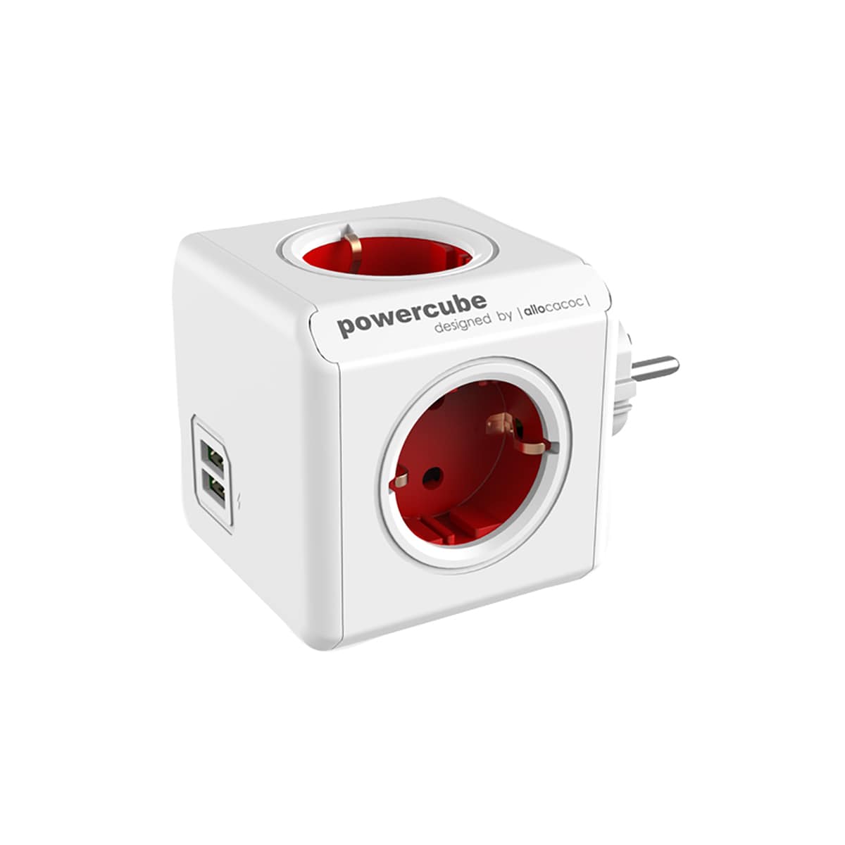 PowerCube Original USB- og stikkontakt (rød)