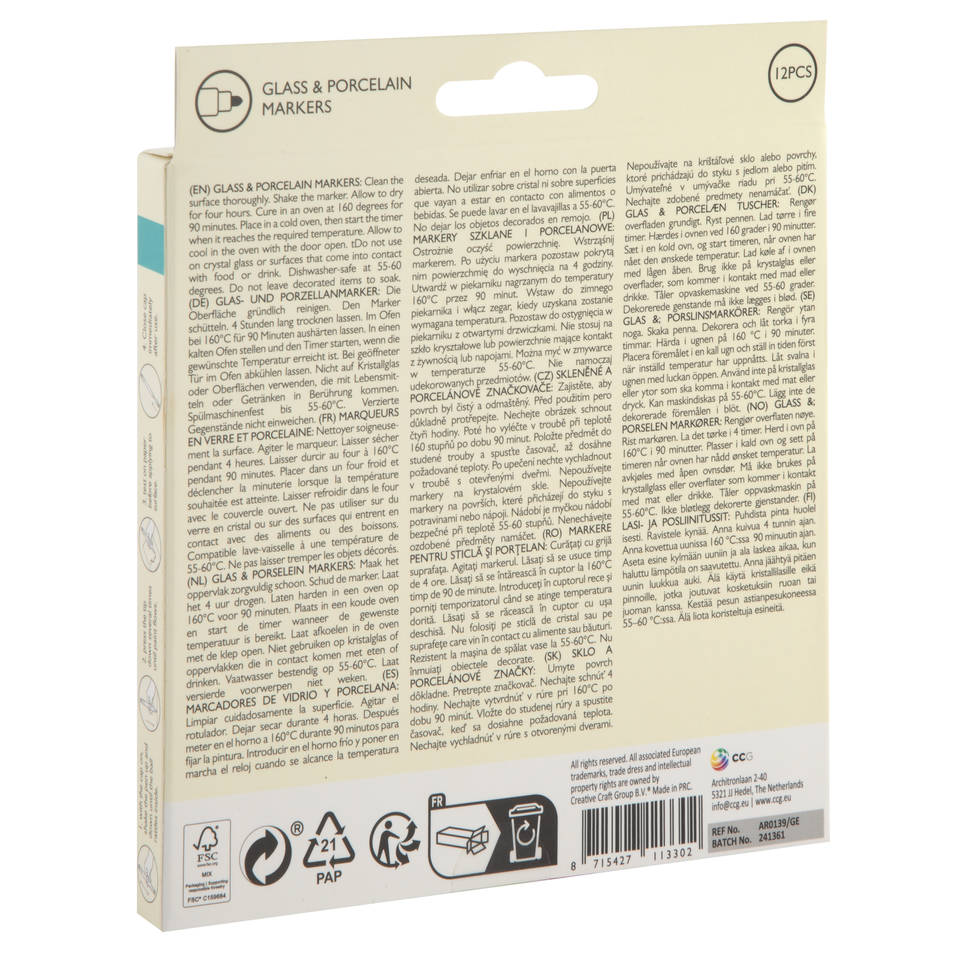Nassau glas en porselein marker set 12-delig