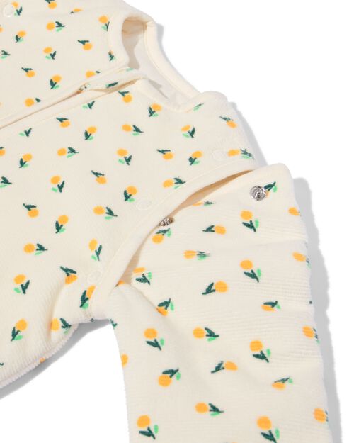 gigoteuse bébé manches amovibles velours matelassé fleurs blanc cassé