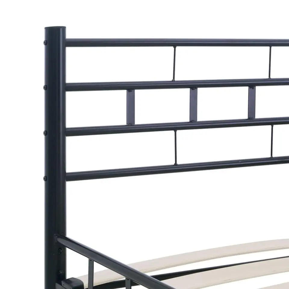 vidaXL - Bed frame met hoofdeinde - Zwart - Staal - 140x200 cm