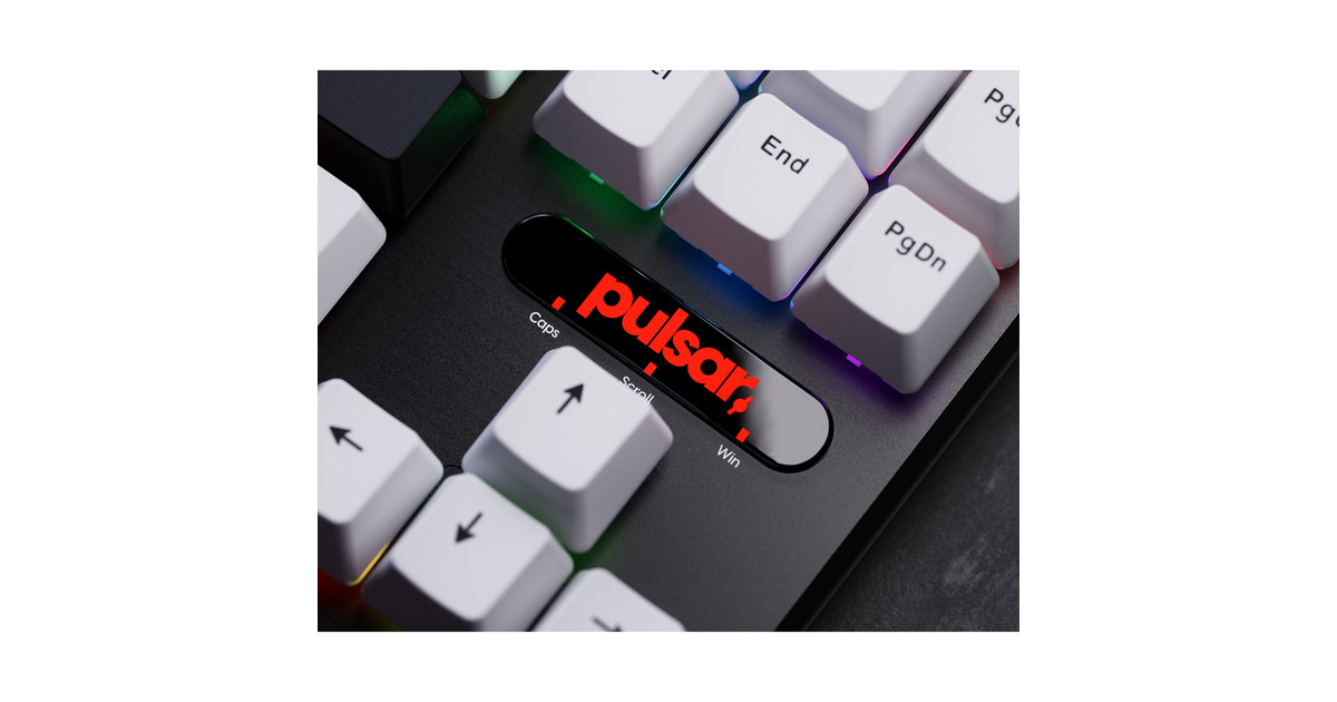 PulsarPCMK 2HE TKL Mechanical Gaming Keyboard  (Wit/zwart, US lay-out, 80% (TKL), RGB, PBT Double-shot keycaps, Hot-swap)