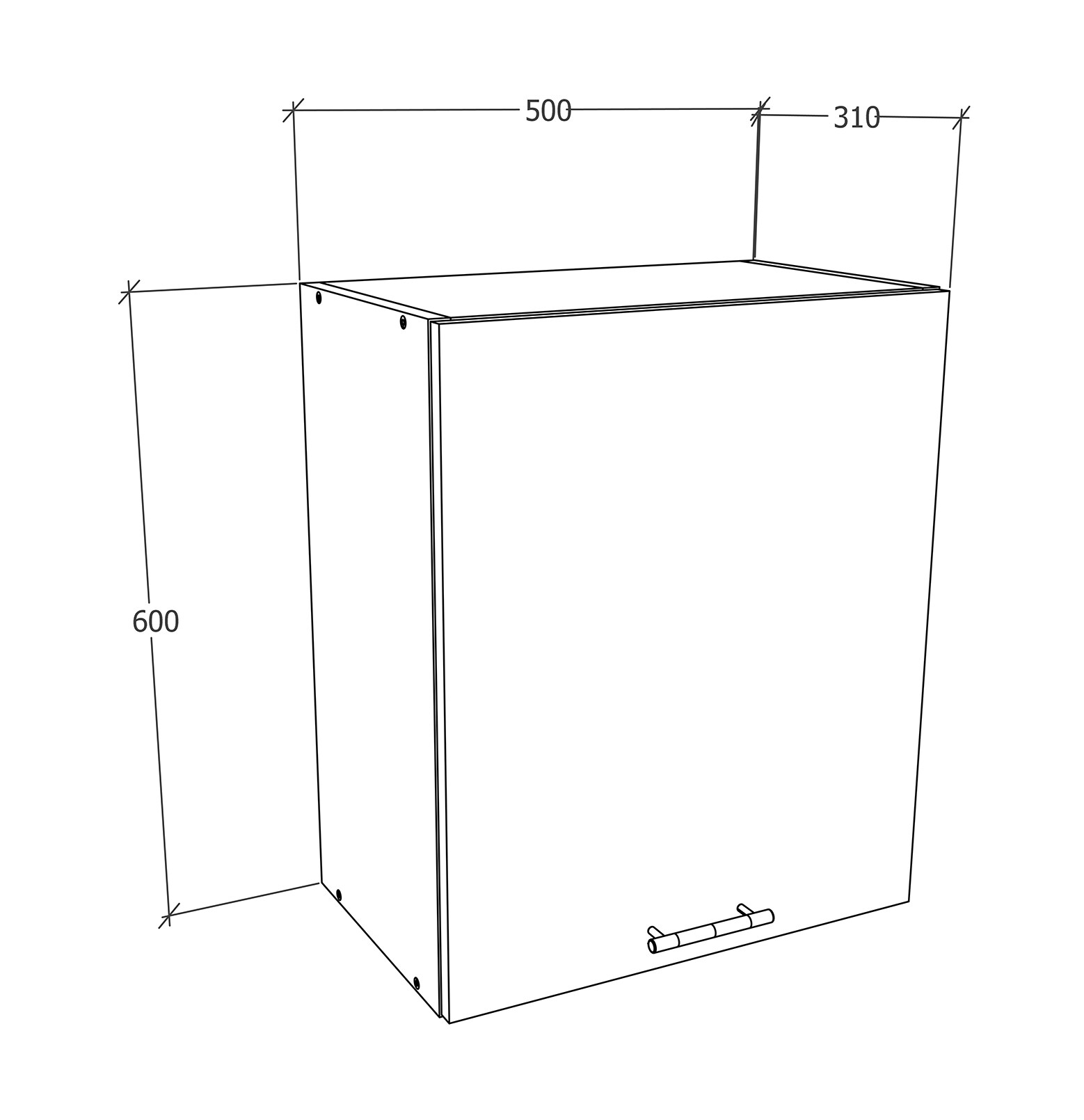 VCM Küchenschrank Breite 50 cm Holztür Hängeschrank Küche Küchenmöbel Esilo