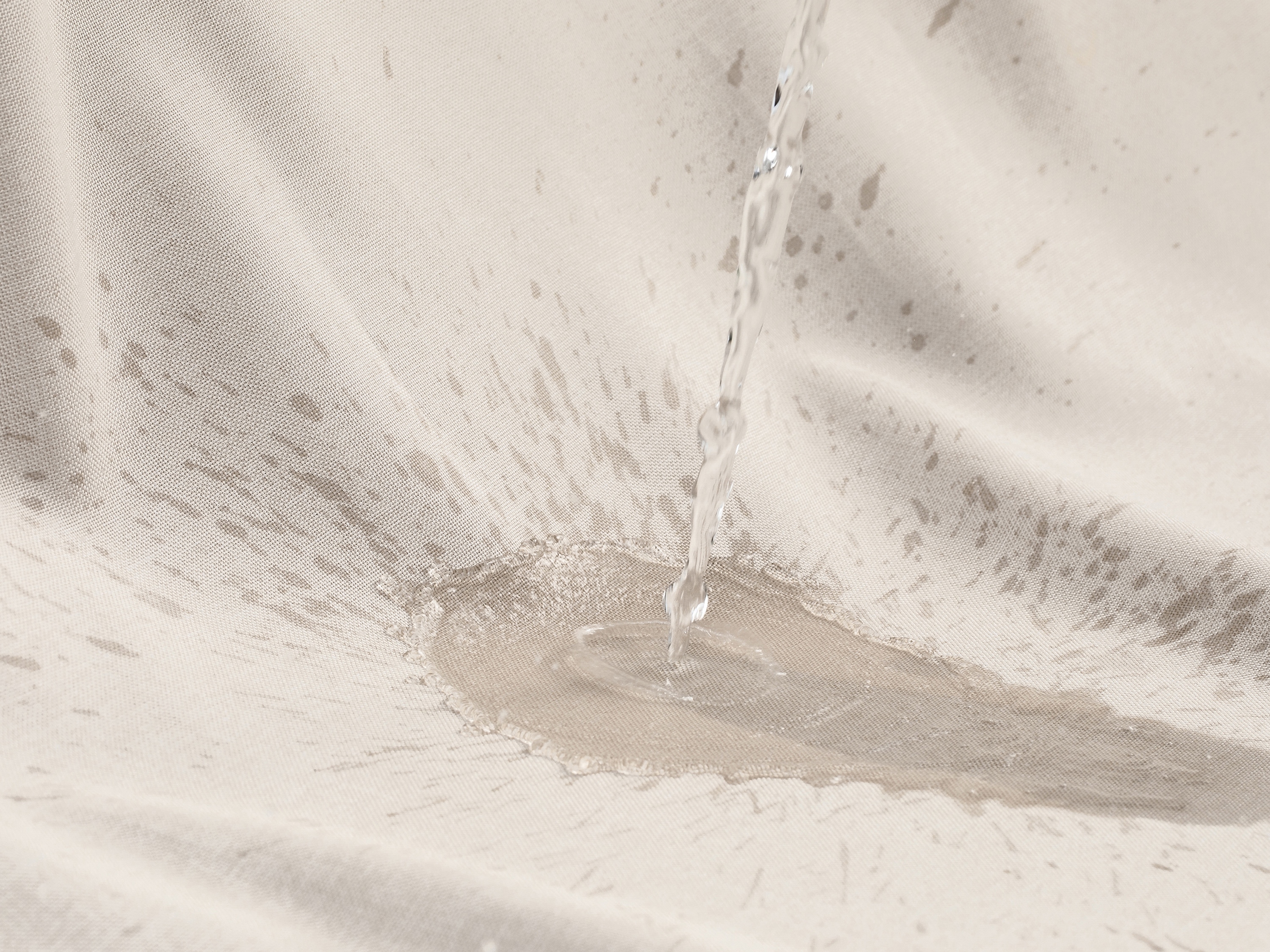 Duschvorhang 182 x 182 cm Leinen beige