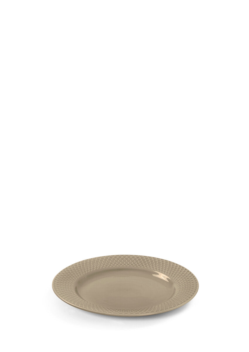 Lyngby Porcelæn  Rhombe Earth Frokosttallerken, clay - Ø23 cm.