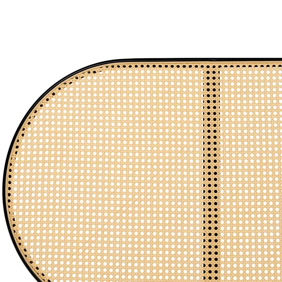 BOULIN - Tweepersoonsbed - Zwart - 140 x 200 cm - PE rotan