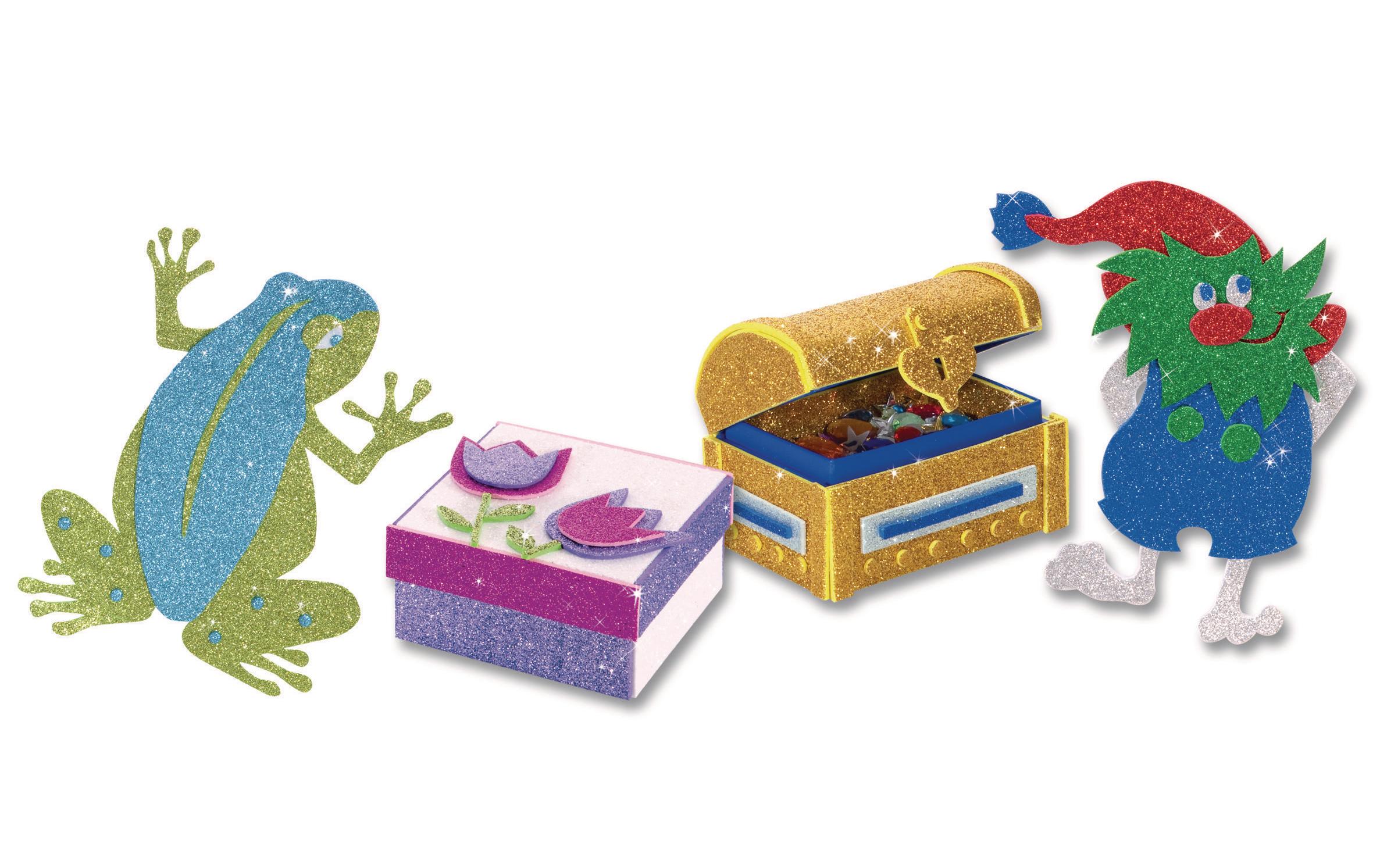 Moosgummi-Set Giltter 5 Stück, GrünGlitter Moosgummi