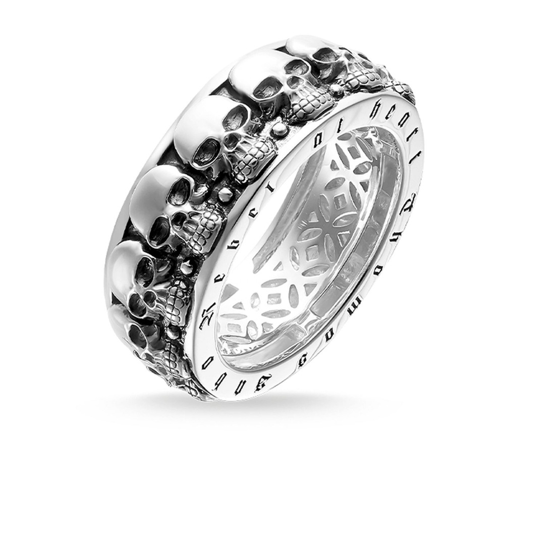 Thomas Sabo Sterling Silver Rebel at Heart Ring Totenköpfe