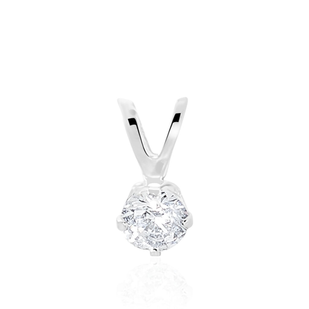 Pendentif Mabila Or Blanc Oxyde De Zirconium