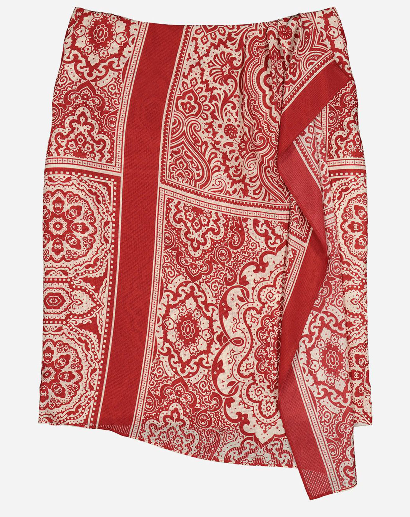 Chloé Stora Jupe 100% Soie Juba imprimée rouge