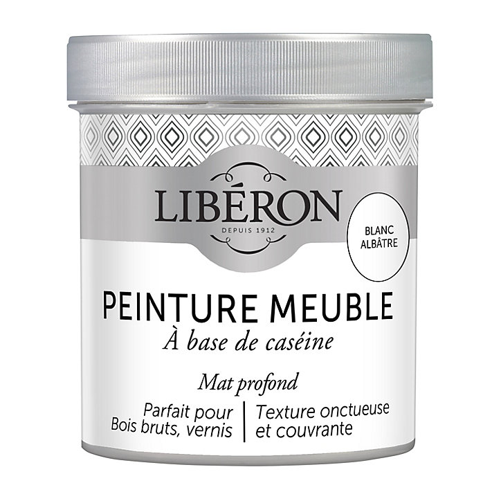 Peinture à base de caséine meubles Libéron blanc albâtre mat 500ml