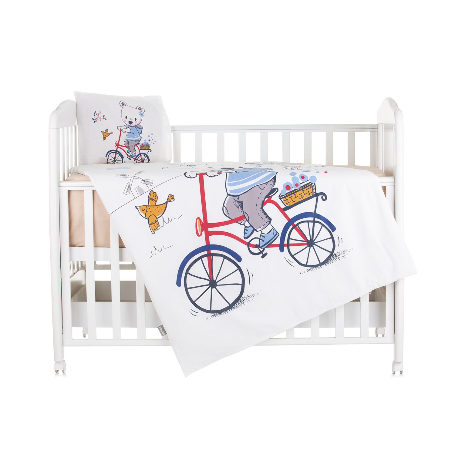 Chipolino Babybettwäsche 3-teilig, Decke 130 x 100 cm, Kissen 45 x 35 cm, Laken blau